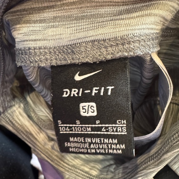 Nike dri-fit leggings weathered grey with pink and purple trim - Picture 4 of 4